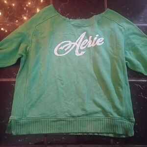 Aerie Down-To-Earth Crew Sweatshirt Off The Shoulder Oversized M